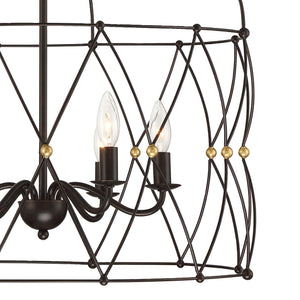 Zucca 6 Light English Bronze & Antique Gold Lantern