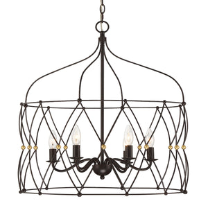 Zucca 6 Light English Bronze & Antique Gold Lantern
