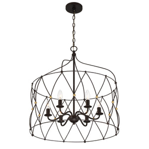 Zucca 6 Light English Bronze & Antique Gold Lantern