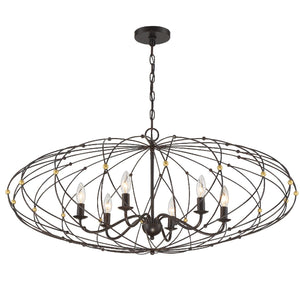 Zucca 6 Light English Bronze & Antique Gold Chandelier