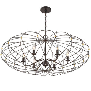 Zucca 6 Light English Bronze & Antique Gold Chandelier