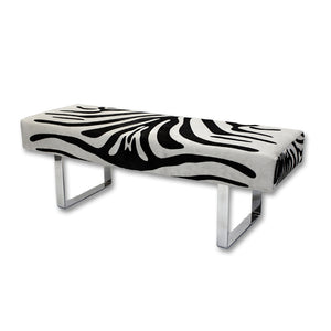 Zebra Pattern U Shape Chrome Bench (Additional Colors & Finishes Available)