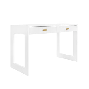 Larkin Desk in Matte White Lacquer