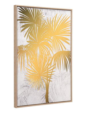Gulf Fern Canvas Wall Art Gold & White