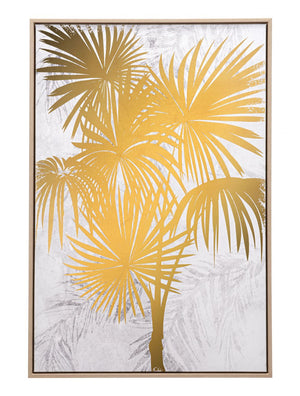 Gulf Fern Canvas Wall Art Gold & White