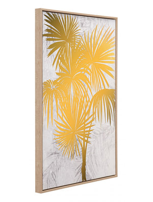 Gulf Fern Canvas Wall Art Gold & White