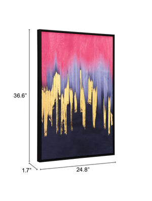 Sunset Wave Canvas Wall Art Multicolor