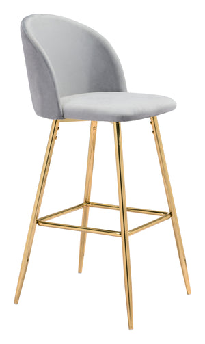 Cozy Bar Chair Gray & Gold
