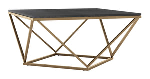 Verona Marble Coffee Table Black & Antique Brass