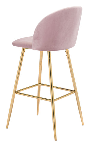 Cozy Bar Chair Pink & Gold