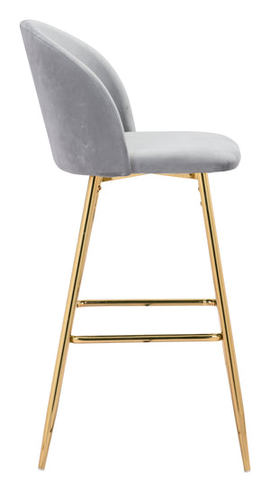 Cozy Bar Chair Gray & Gold