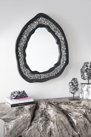 Cast Crystal on Stand, Liquid Silver, Small