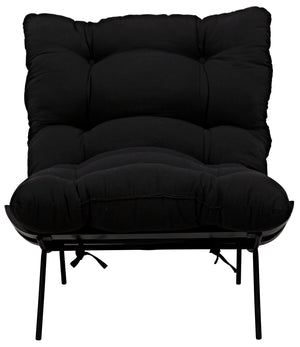 Hanzo Chair with Metal Legs, Charcoal Black