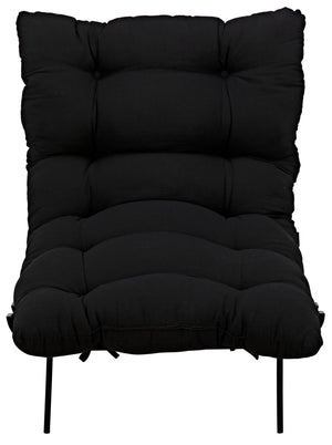 Hanzo Chair with Metal Legs, Charcoal Black