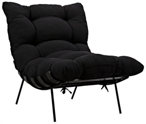 Hanzo Chair with Metal Legs, Charcoal Black