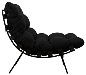 Hanzo Chair with Metal Legs, Charcoal Black