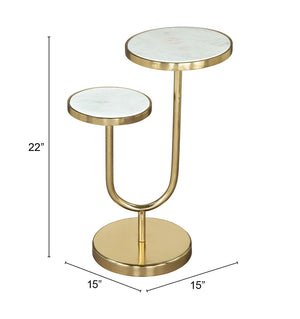 Marc Side Table White & Gold