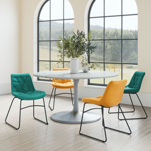 Gotham Dining Table 60" White & Silver