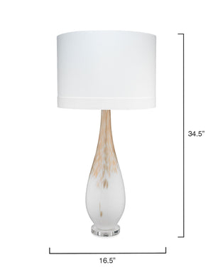 Hand Blown Dewdrop Glass Table Lamp with Acrylic Base – Gold