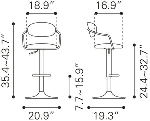 Gusto Bar Chair Black & Gold