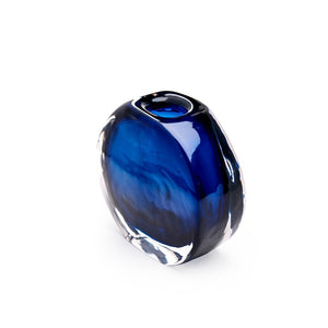 Small Hand Made 2-Layer Glass Vase – Midnight Blue | Angeli Collection | Villa & House