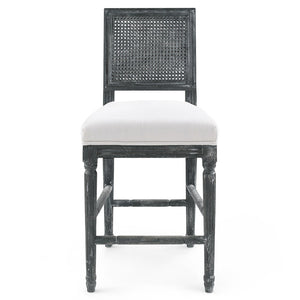 Cane Back Oak Counter Stool in Grey | Annette Collection | Villa & House