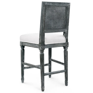 Cane Back Oak Counter Stool in Grey | Annette Collection | Villa & House