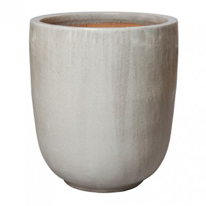large grey indoor plant pot Large Round Pot with a Gray Glaze