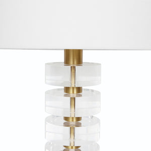 Acrylic and Brushed Brass Stack Lamp