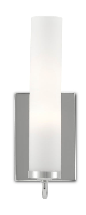 Brindisi Nickel Wall Sconce - Polished Nickel/Opaque Glass