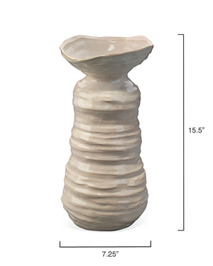 Large Marine Vase in Pearl Cream Ceramic