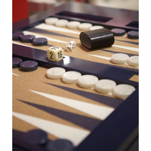 Lacquer Backgammon Table - Navy (Additional Colors Available)