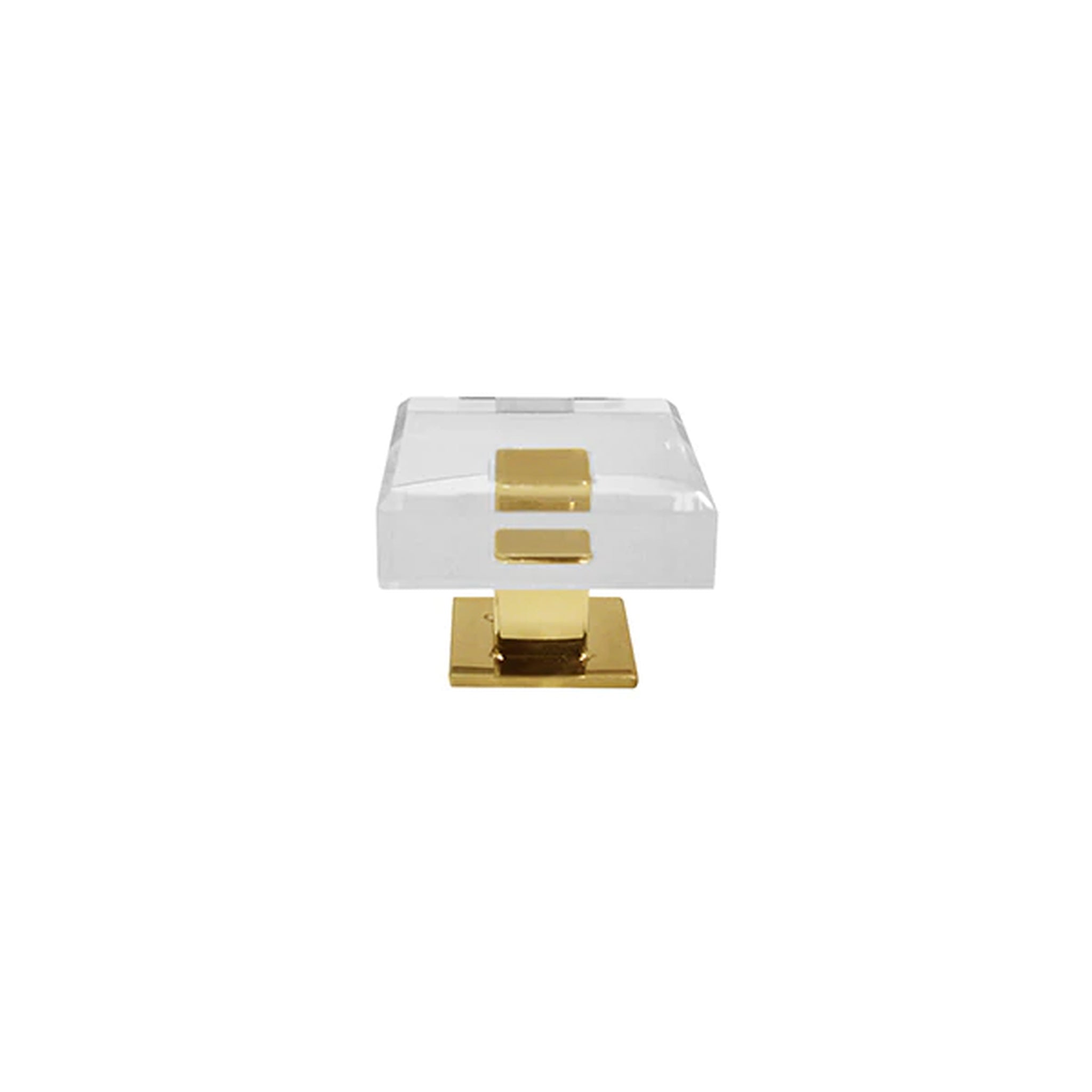 Baker Square Acrylic & Brass Cabinet Knob