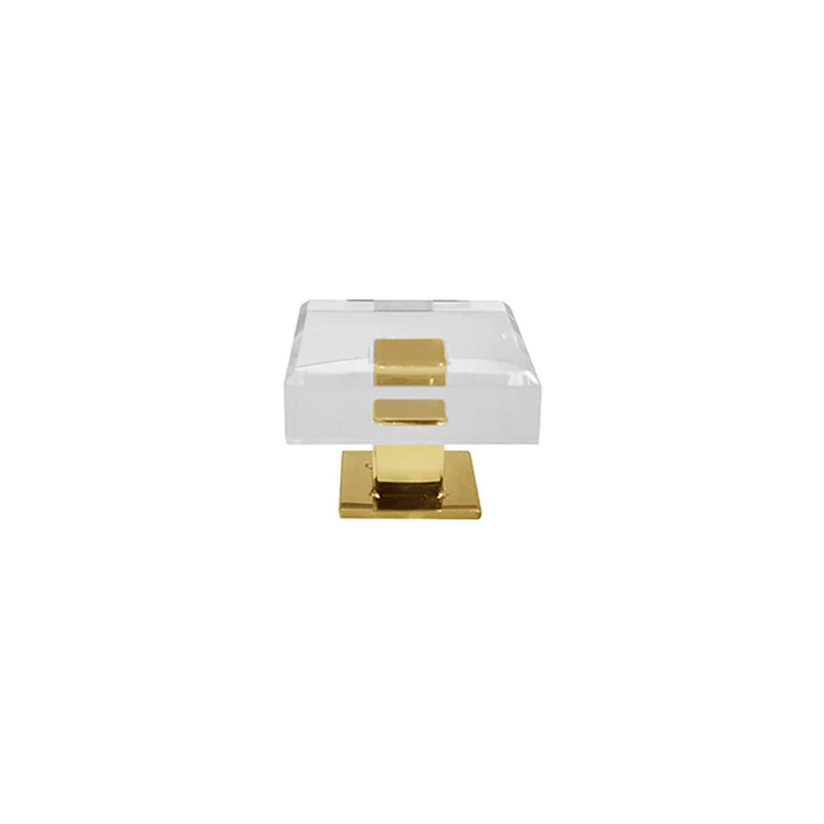 Baker Square Acrylic & Brass Cabinet Knob