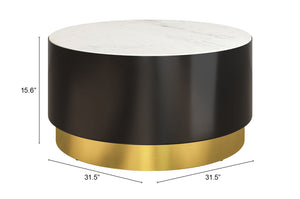 Zeke Coffee Table White, Black & Gold