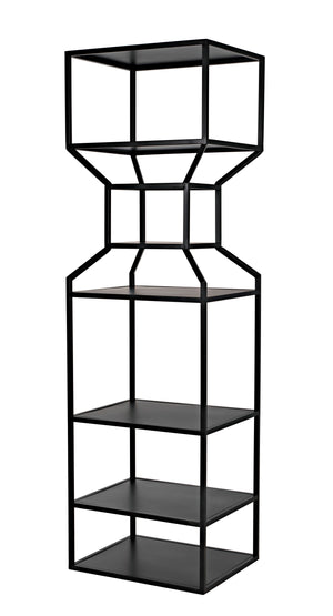 Downtown A Bookcase, Black Metal
