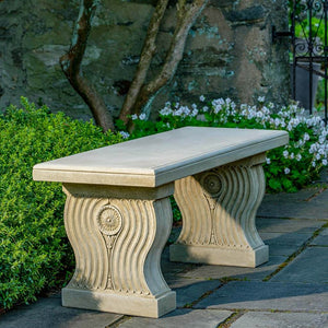 Cast Stone Neo Classic Bench - Verde (Additional Patinas Available)