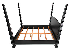 Brancusi Bed, Queen, Hand-Rubbed Black