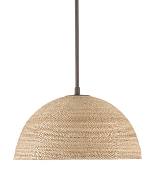 Currey and Company Tobago Pendant - Bronze Gold/Sugar White/Abaca Rope