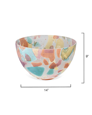 Multicolor Decorative Hand Blown Glass Bowl  – Large