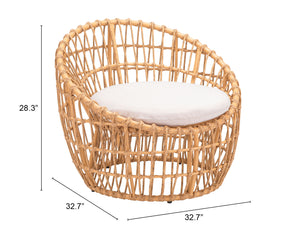 Sasso Accent Chair Beige & Natural