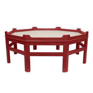 Westport Octagon Lacquer Coffee Table – Red (Additional Colors Available)