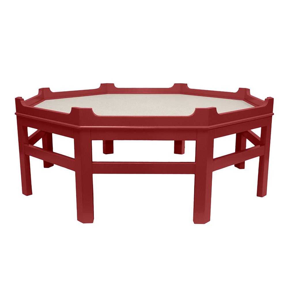 Westport Octagon Lacquer Coffee Table Red (Additional Colors Available)