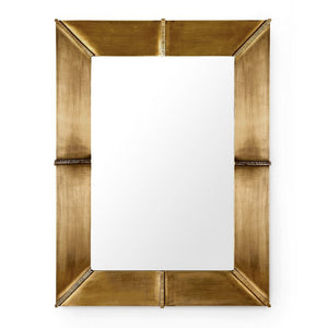 Antique Brass Sheathed Rectangular Mirror | Brea Collection | Villa & House