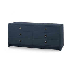 Linen Extra Wide Large 6-Drawer - Blue Steel | Bryant Collection | Villa & House