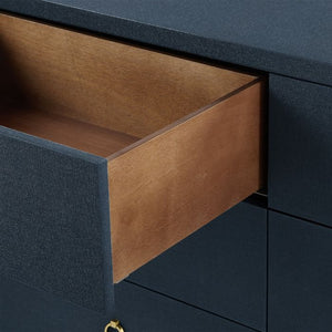 Linen Extra Wide Large 6-Drawer - Blue Steel | Bryant Collection | Villa & House