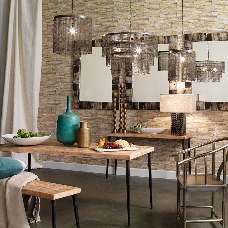 Rustic Wood & Antique Iron Dining Table