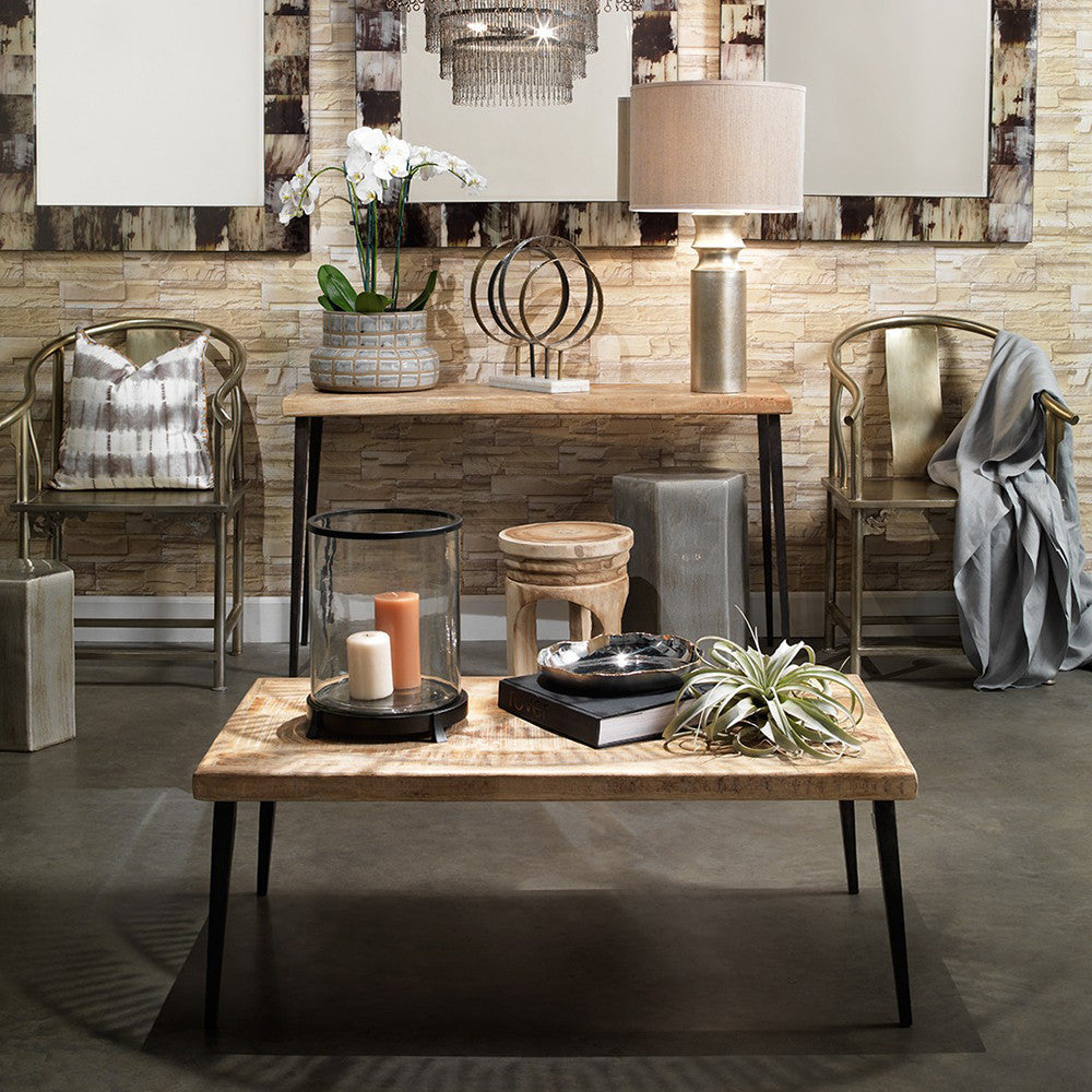 Rustic Wood & Antique Iron Console Table - Scenario Home