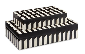 Currey and Company Swoop Box Set of 2 - Black/White/Natural