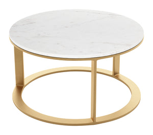 Helena Marble Coffee Table White & Gold